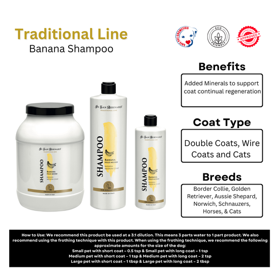 Traditional line Banana SHAMPOO for Medium Coats