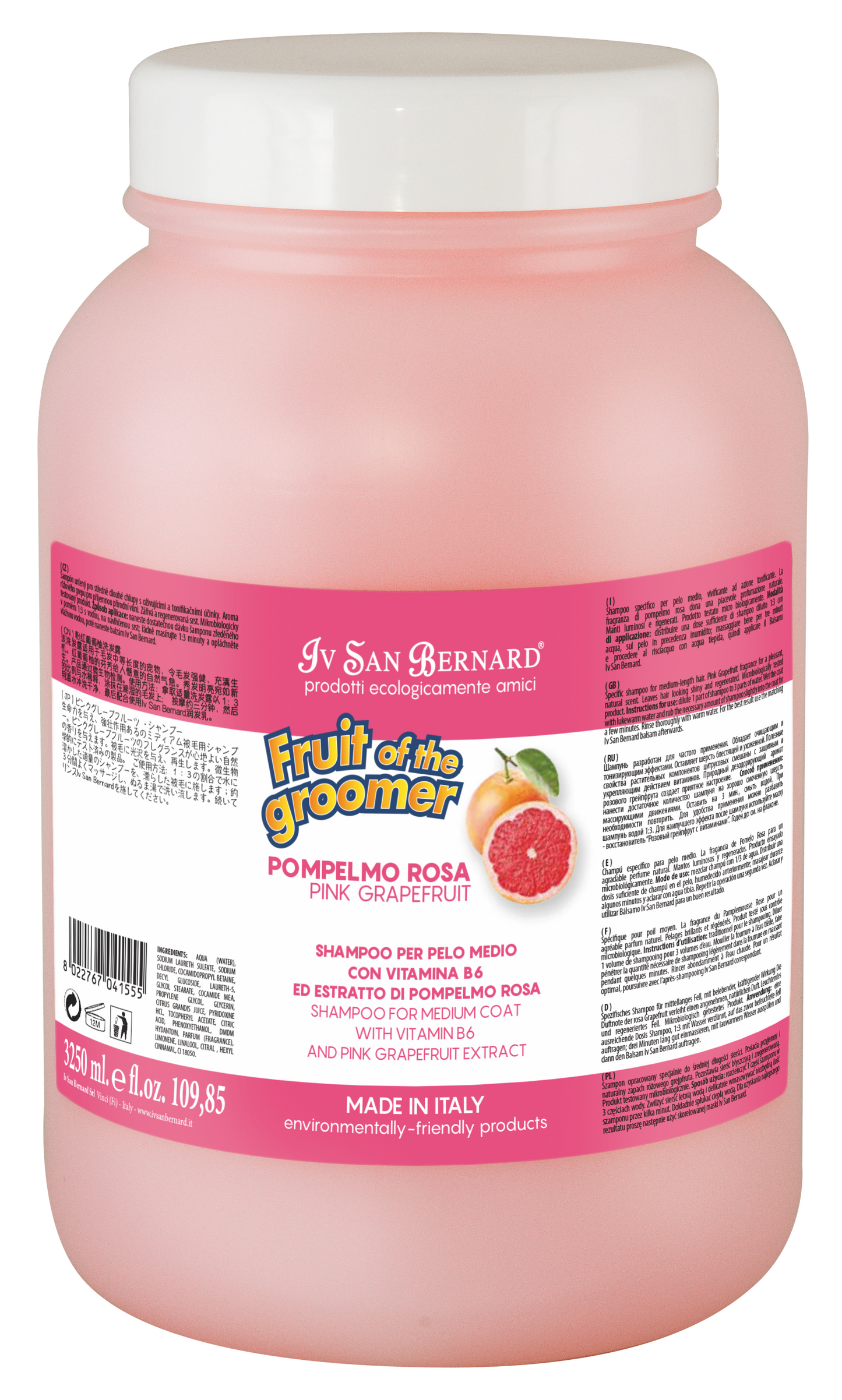 Fruit of the Groomer PINK GRAPEFRUIT SHAMPOO for Medium Coats