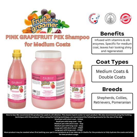 Fruit of the Groomer PINK GRAPEFRUIT SHAMPOO for Medium Coats